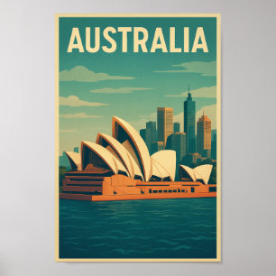 Poster Opéra de Sydney Australie vintage