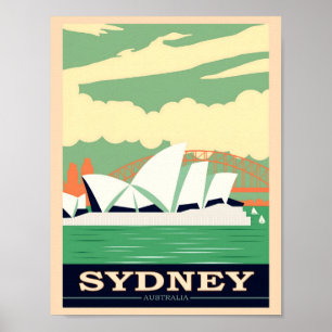 Poster Opéra de Sydney et Harbour Bridge 2, Travel