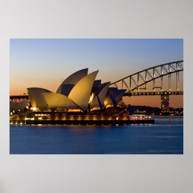 Poster Opéra de Sydney et pont du port de Sydney (Devant)