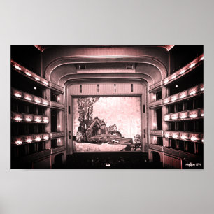 Poster Opéra Staatsoper de Vienne Autriche vintage intéri