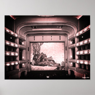 Poster Opéra Staatsoper de Vienne Autriche vintage intéri