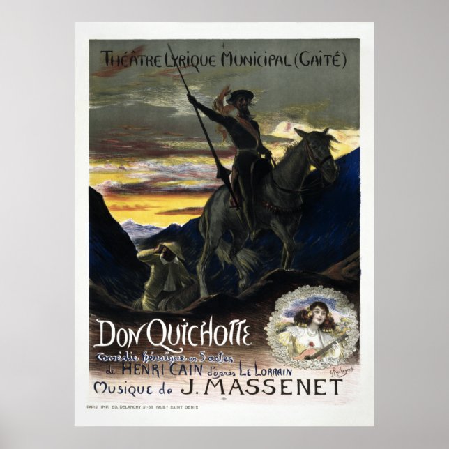 Poster Opéra vintage Don Quichotte (Devant)
