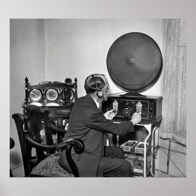 POSTER OPÉRATEUR DE RADIO DE HAM 1930 (Devant)