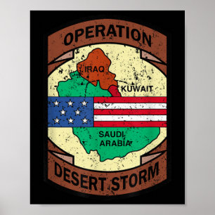 Poster Opération militaire de la guerre du Golfe Tempête 