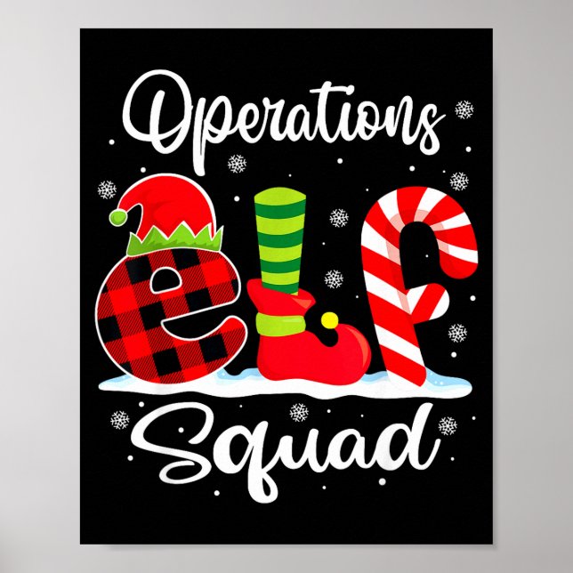 Poster Operations Elf Squad Christmas Manager Matching X- (Devant)