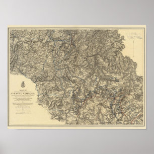 Poster Opérations militaires de la campagne 3 d'Atlanta