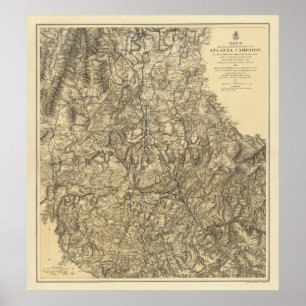 Poster Opérations militaires de la campagne Atlanta