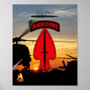Poster Opérations spéciales de l'USASOC lrrps lrrp recon