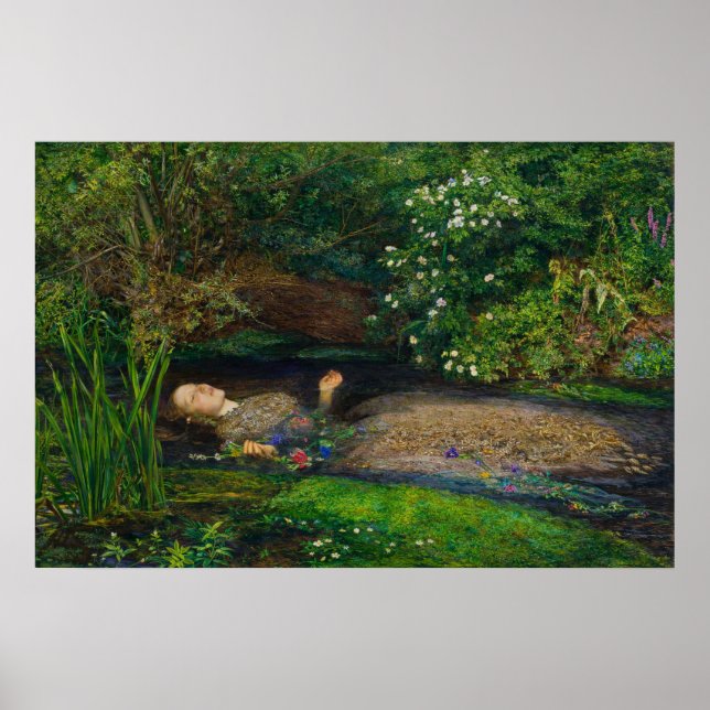 Poster Ophelia by John Everett Millais (Devant)