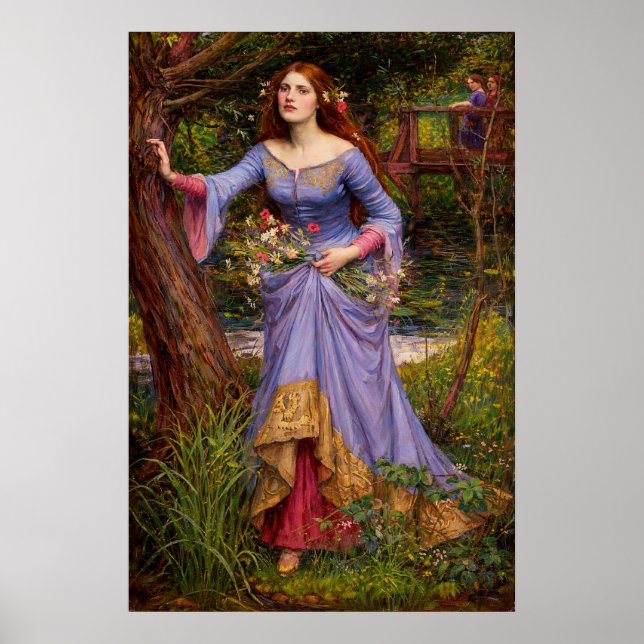Poster Ophelia by John William Waterhouse (Devant)