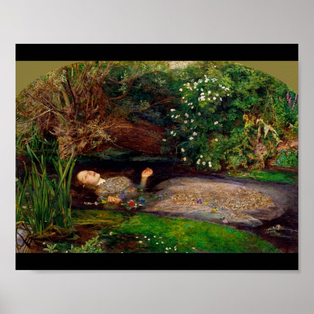 Poster Ophelia, John Everett Millais (Devant)