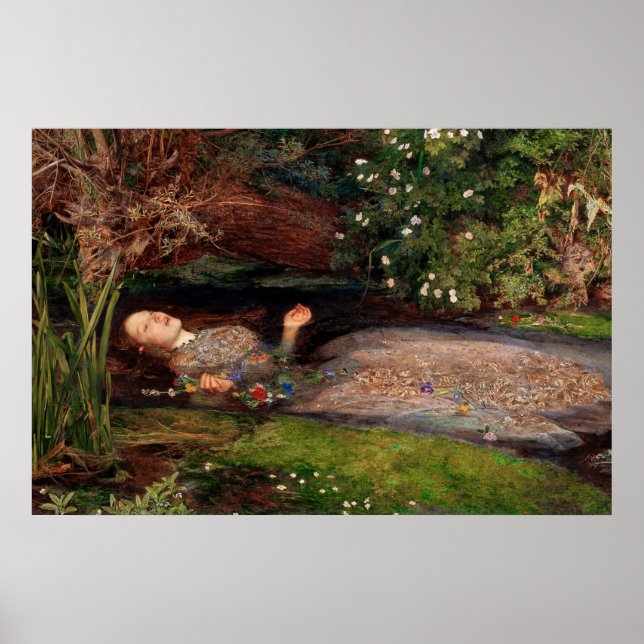 Poster Ophélie par Sir John Everett Millais (Devant)