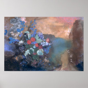 Poster Ophélie parmi les fleurs, vers 1905-8