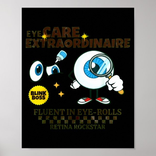 Poster Ophthalmologist Retro Eye Doctor Gift Optometry Nu (Devant)