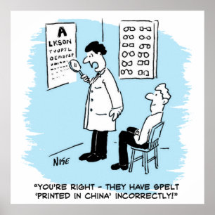 Poster Opticien faisant un examen de vue