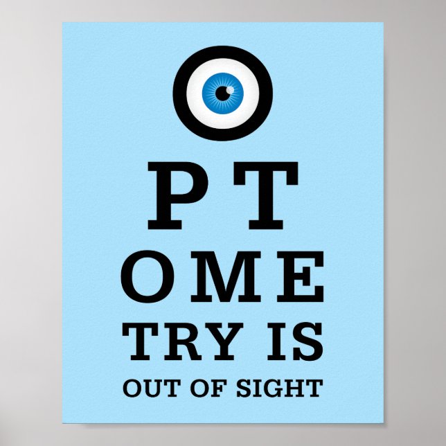 Poster Optométrie humoristique hors de vue (Devant)