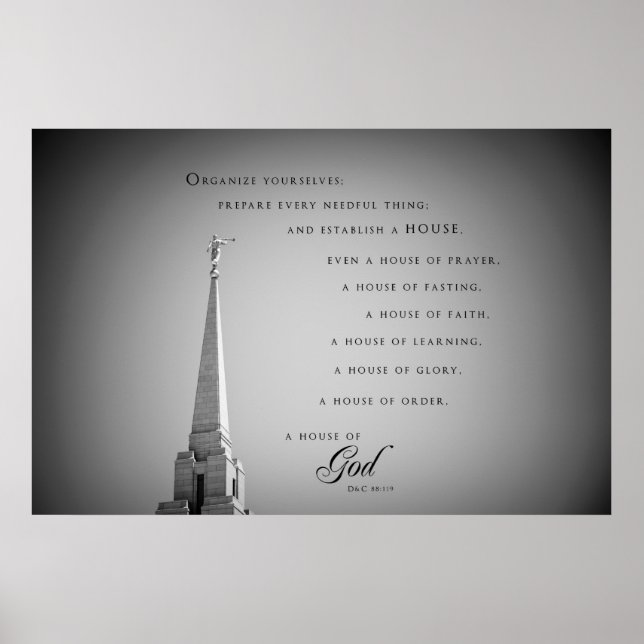 Poster - Oquirrh Mountain Utah LDS Temple 3 (Front)