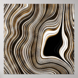 Poster Or Agate en marbre liquide Art liquide