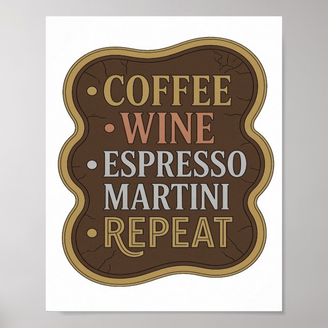Poster Or brut EDGE CAFE VIN MARTINI EXPRESS RÉPÉTER (Devant)