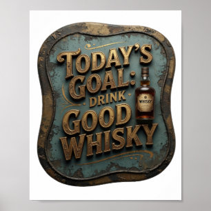 Poster Or élégant BOISSON DE QUALITÉ AUJOURD'HUI WHISKY