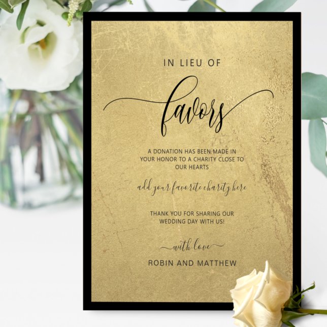Poster Or en lieu et place des faveurs Mariage Charité Fa (Créateur téléchargé)