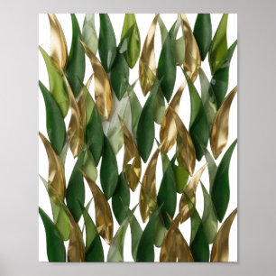 Poster Or frappant FUSION FEUILLUE Texte Art 3D