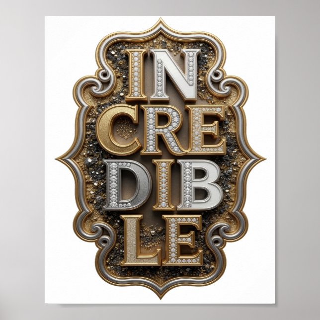 Poster Or INCREDIBLE Conception Graphique Vibrante (Devant)