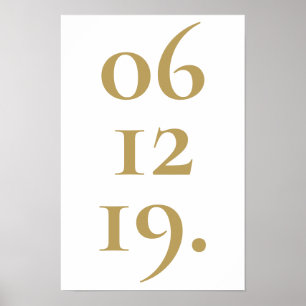 Poster Or personnalisé date spéciale moderne