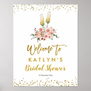 Poster Or Romantique Signe de Bienvenue à l'Amour Tchin