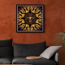 Or souriant Mandala Sun AI Art