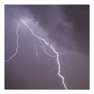 Poster Orage lumineux avec de nombreux éclairs