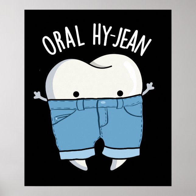Poster Oral Hy-jean Funny Tooth Pun Dark BG (Devant)
