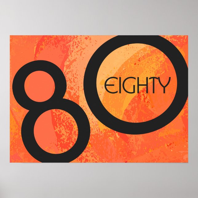Poster Orange 80 Anniversaire de la Décennie (Devant)