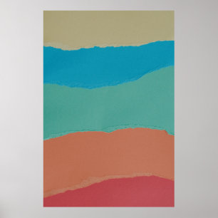 Poster Orange and black abstract painting