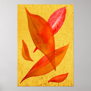 Poster Orange Automne Feuilles d'automne illustration de 
