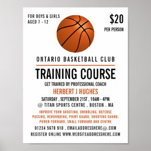 Poster Orange Basketball, Basket-Ball