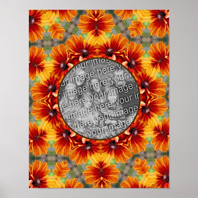 Poster Orange Black Eyed Susan Daisy Ajouter Votre Photo (Devant)