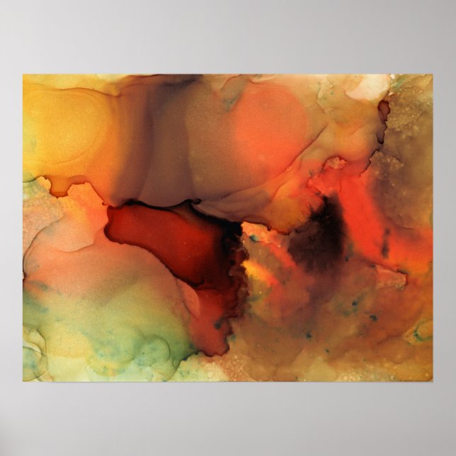 Poster Orange Brown Abstrait 59 Imprimer (Devant)