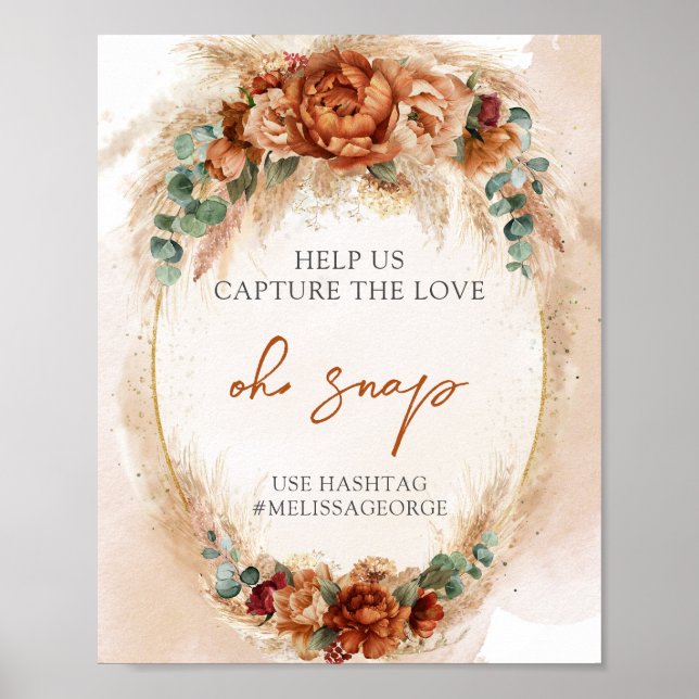 Poster Orange brûlé terre cuite et arche verte oh snap (Devant)