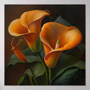Poster Orange Calla Lilies Lily Flower Art Imprimer Poste