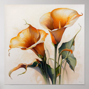 Poster Orange Calla Lilies Lily Flower Art Imprimer Poste