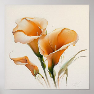 Poster Orange Calla Lilies Lily Flower Art Imprimer Poste