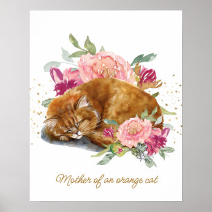 Poster Orange Cat Mommy Belle