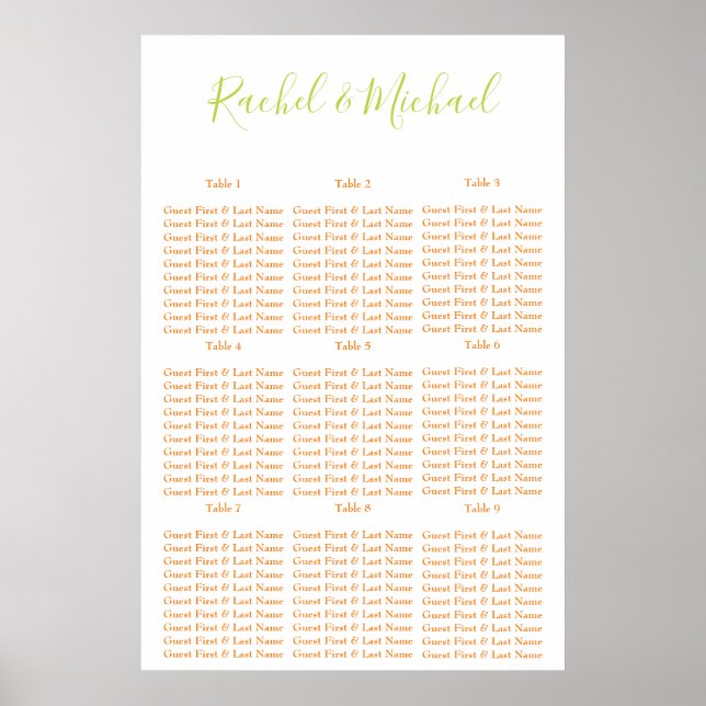 Poster Orange classique et vert (Devant)