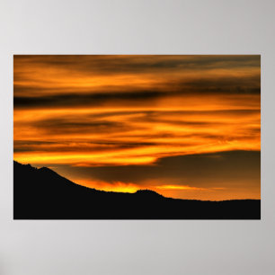 Poster Orange Cloud Lines