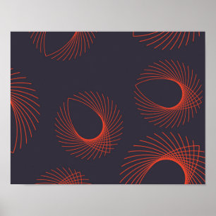Poster Orange, cool, tendance, abstraction oculaire géomé