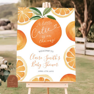 Poster Orange Cutie est sur le chemin Baby shower