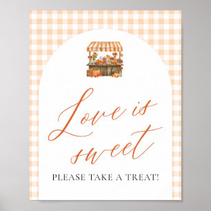 Poster Orange d'automne Frais du Marché L'amour est doux