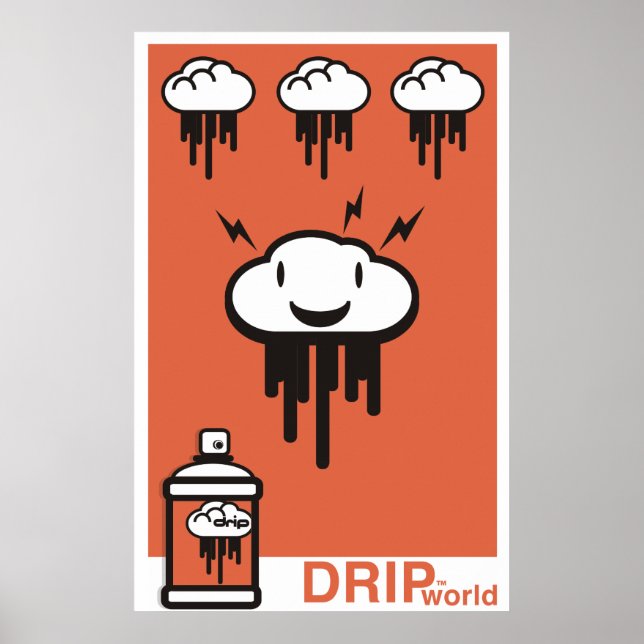 Poster Orange du monde de goutte (Devant)