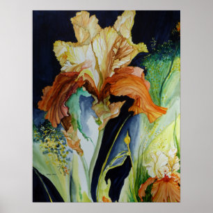 Poster orange et jaune en iris